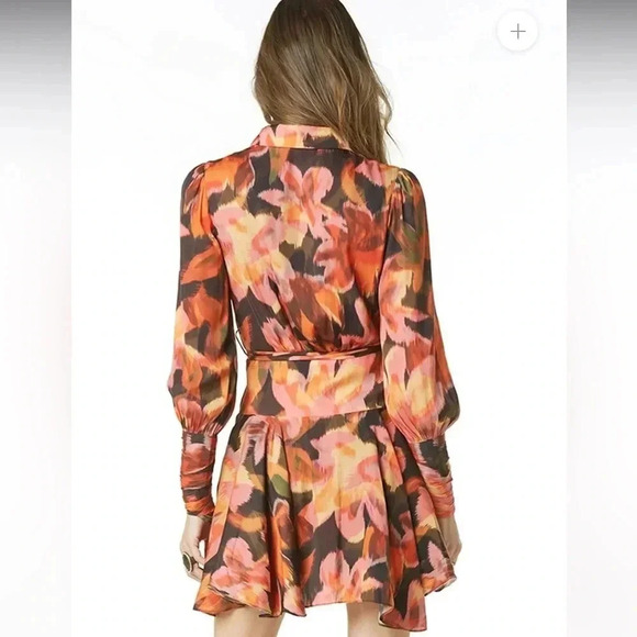 Tart Glenna Poly Satin Dress, Bromeliad Ikat, Size M - Picture 14 of 14